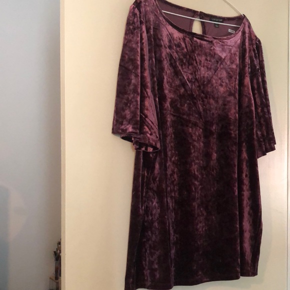 Plum faux crush velvet top - Picture 2 of 6